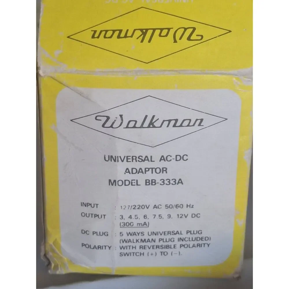 Vintage Walkman BB-333A Universal AC/DC Adapter Charger 3-12V 300mA 110/220V